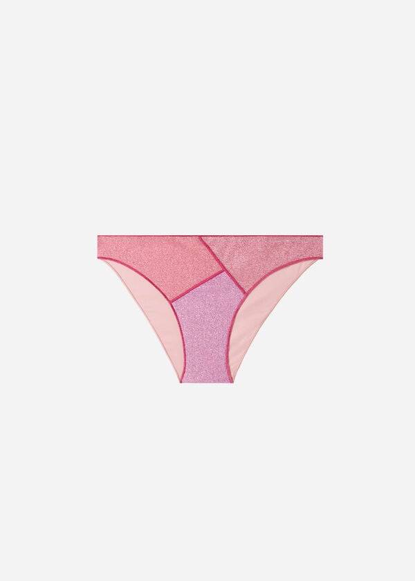 Abajo De Bikini Calzedonia Lamé Lisbona Mujer Rosas | CO2702IS