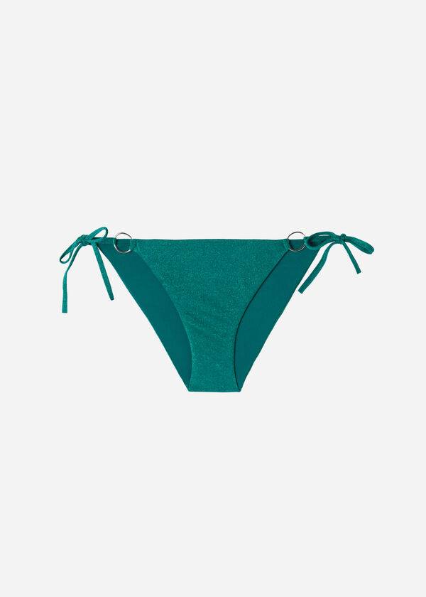 Abajo De Bikini Calzedonia Lamé String Hollywood Mujer Verde | CO2700PQ