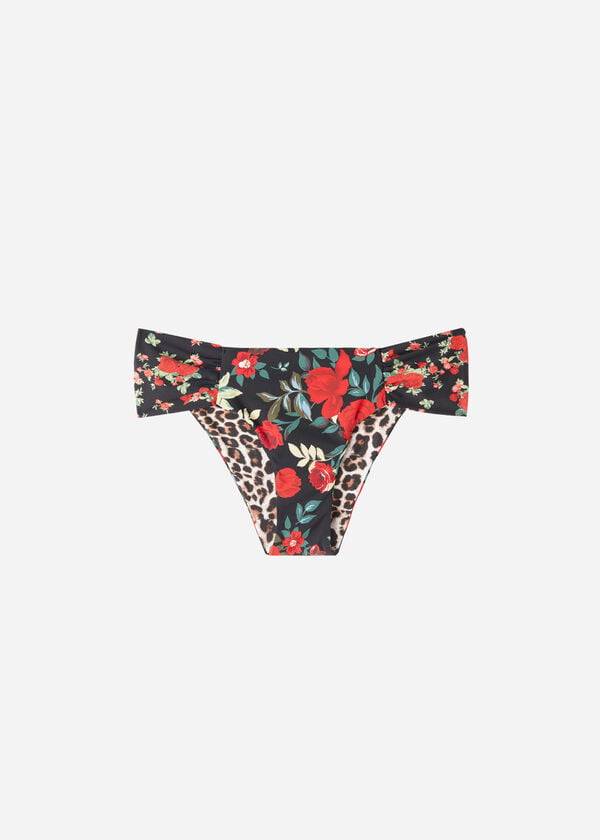 Abajo De Bikini Calzedonia Reversible Ruched Nizza Mujer Rosas | CO2678TV