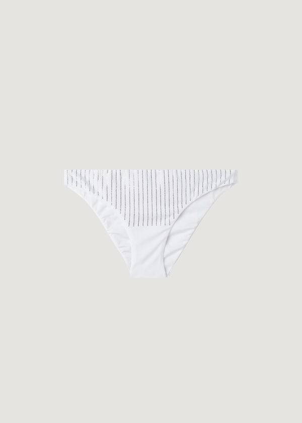 Abajo De Bikini Calzedonia Rhinestone Shanghai Mujer Blancas | CO2668GL