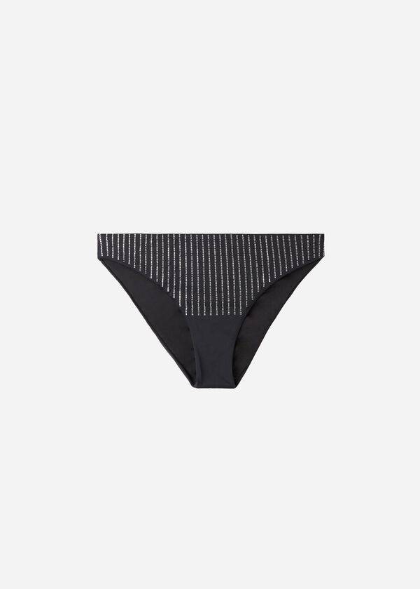 Abajo De Bikini Calzedonia Rhinestone Shanghai Mujer Negras | CO2671SO