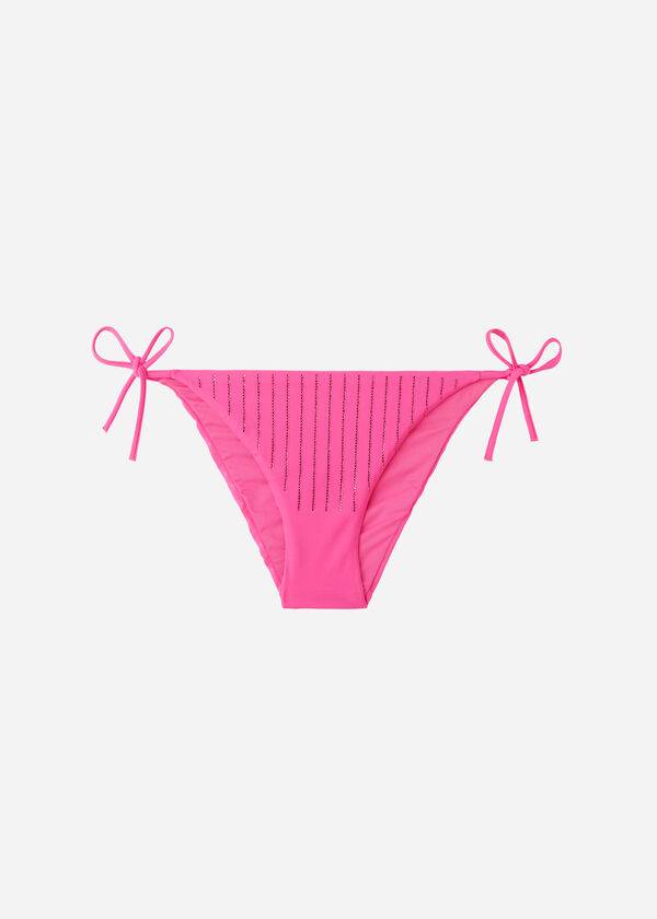 Abajo De Bikini Calzedonia Rhinestone String Shanghai Mujer Rosas | CO2666JJ