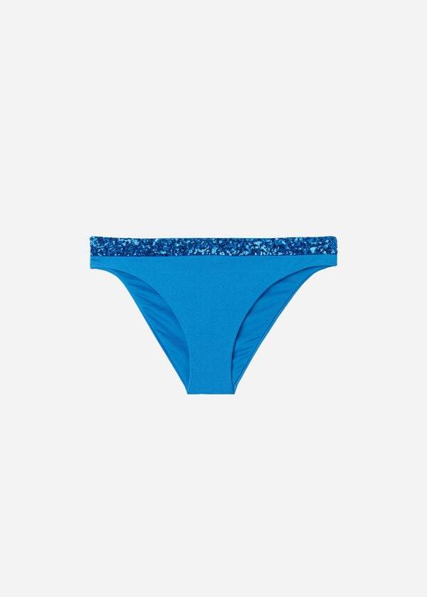 Abajo De Bikini Calzedonia Sequined Cannes rosa Mujer Azules | CO2650UT