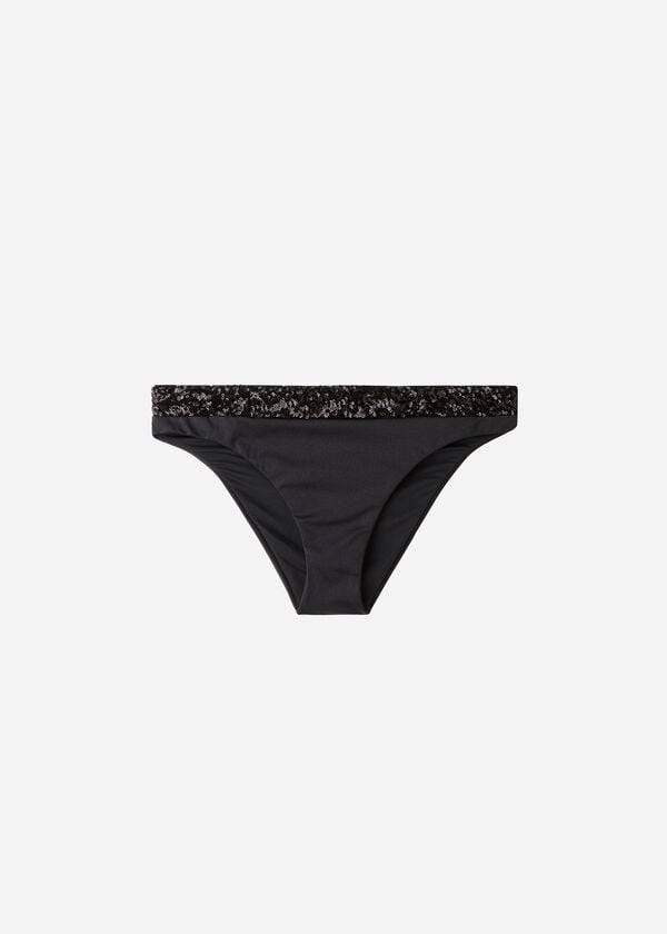 Abajo De Bikini Calzedonia Sequined Cannes rosa Mujer Negras | CO2652TV