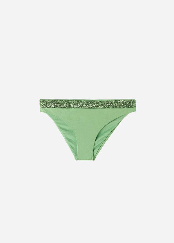 Abajo De Bikini Calzedonia Sequined Cannes rosa Mujer Verde | CO2653RW