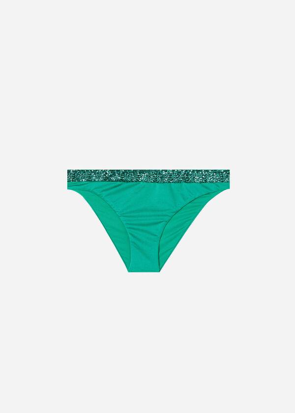 Abajo De Bikini Calzedonia Sequined Cannes Mujer Verde | CO2655WY