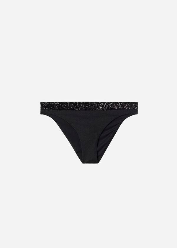 Abajo De Bikini Calzedonia Sequined Cannes Mujer Negras | CO2657MA