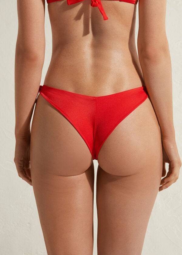 Abajo De Bikini Calzedonia Side Tie Brazilian Marrakech Mujer Rojas | CO2631IS