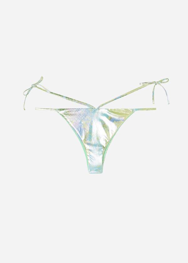 Abajo De Bikini Calzedonia Snake-Pattern Brazilian String Las Palmas Mujer Verde | CO2617XF