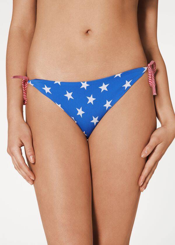 Abajo De Bikini Calzedonia Star patterned Mujer Azules | CO2615VD