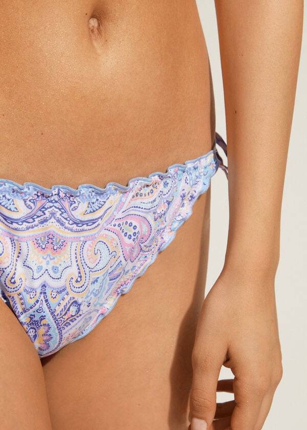 Abajo De Bikini Calzedonia String Amalfi Mujer Azules | CO2614BC