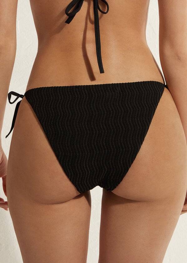 Abajo De Bikini Calzedonia String Mykonos Mujer Negras | CO2583EX