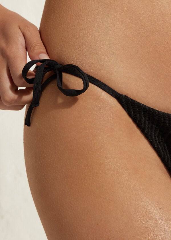 Abajo De Bikini Calzedonia String Mykonos Mujer Negras | CO2583EX