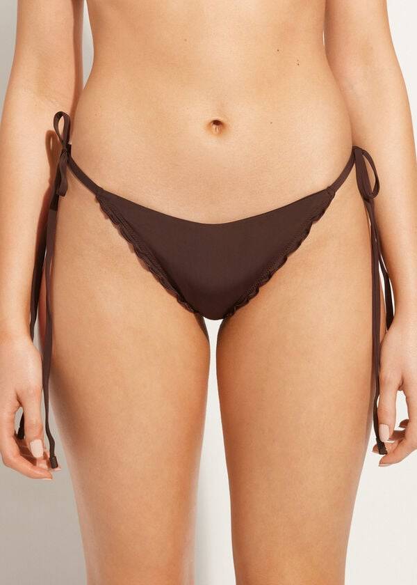 Abajo De Bikini Calzedonia String Tanga Islamorada Mujer Cafe Marrones | CO2573DN