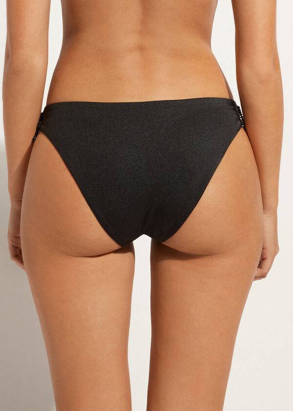 Abajo De Bikini Calzedonia Taipei Mujer Negras | CO2564CE