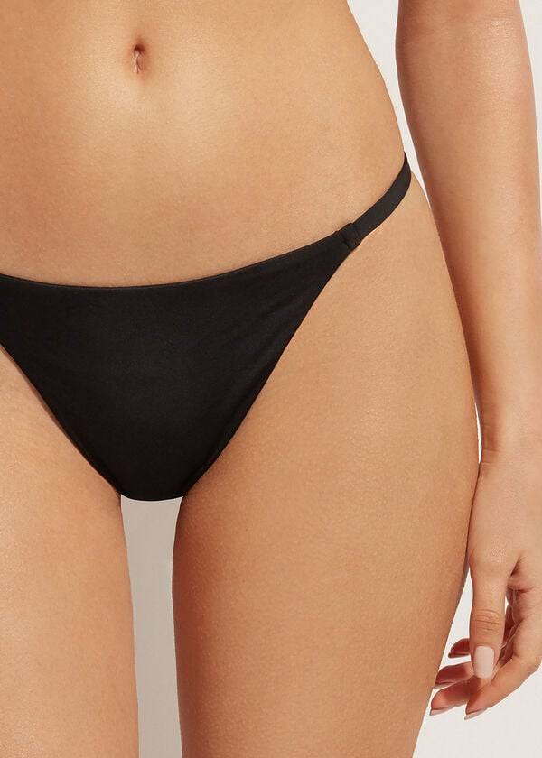 Abajo De Bikini Calzedonia Tanga Indonesia Eco Mujer Negras | CO2558WY