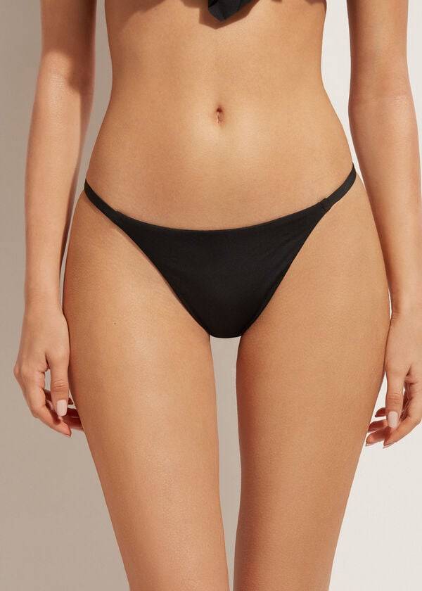 Abajo De Bikini Calzedonia Tanga Indonesia Eco Mujer Negras | CO2558WY