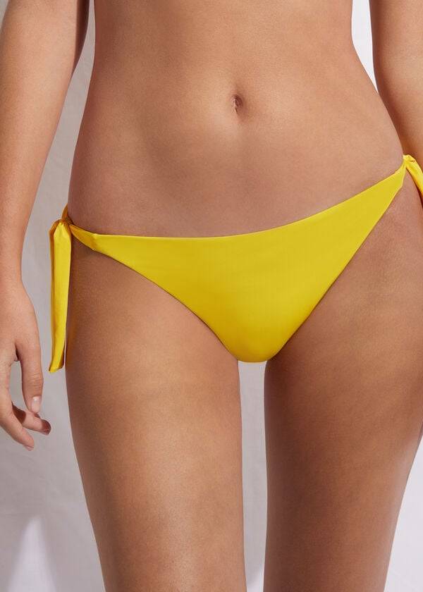 Abajo De Bikini Calzedonia Tied Indonesia Eco Side tie Mujer Amarillo | CO2538CE