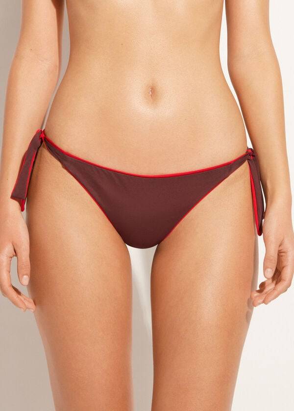 Abajo De Bikini Calzedonia Tied Indonesia Eco Mujer Rojas | CO2539XF