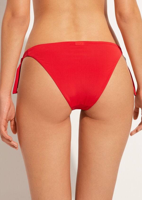 Abajo De Bikini Calzedonia Tied Indonesia Eco Mujer Rojas | CO2539XF