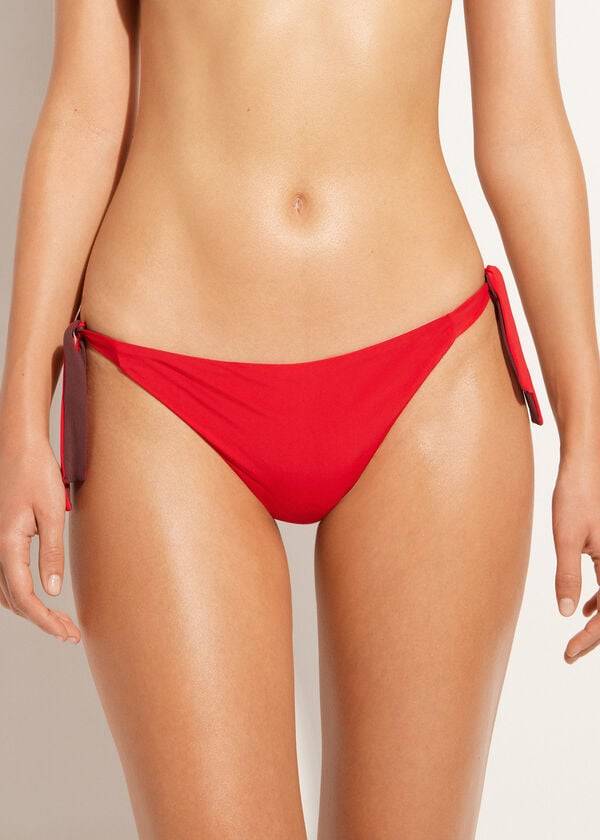 Abajo De Bikini Calzedonia Tied Indonesia Eco Mujer Rojas | CO2539XF