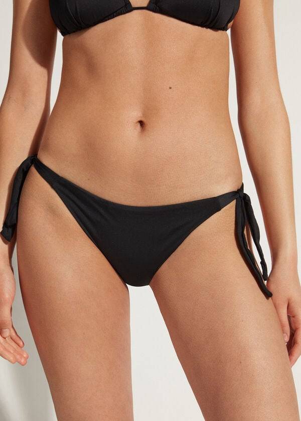 Abajo De Bikini Calzedonia Tied Indonesia Mujer Negras | CO2546FM