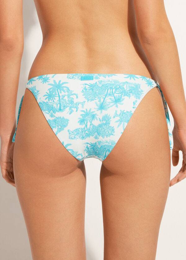 Abajo De Bikini Calzedonia Tied Sorrento Mujer Azules | CO2536BC