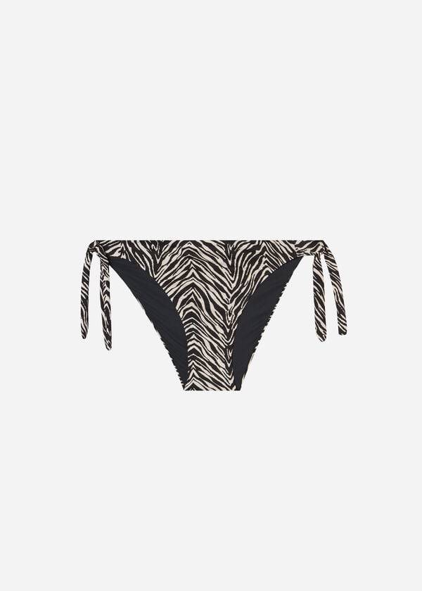 Abajo De Bikini Calzedonia Tied Zebra Nairobi Mujer Negras | CO2535NB