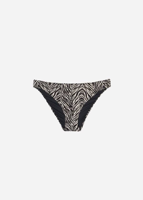 Abajo De Bikini Calzedonia Zebra Nairobi Mujer Negras | CO2530RW