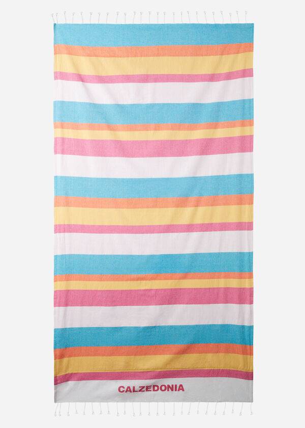 Accesorios Calzedonia Logo Beach Towel Mujer Multicolor Rayadas | CO2915IS