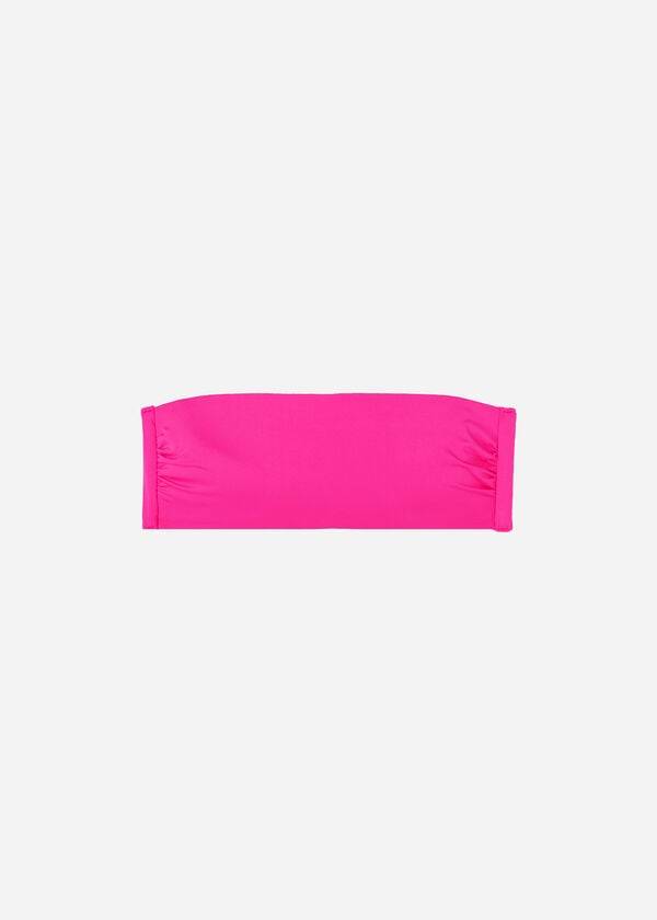 Arriba De Bikini Calzedonia Acolchado Bandeau Indonesia Eco rosa Mujer Rosas | CO2386KI