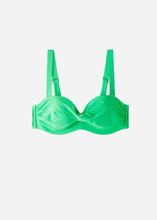 Arriba De Bikini Calzedonia Acolchado Bandeau Indonesia Eco cobey Mujer Verde | CO2392SO