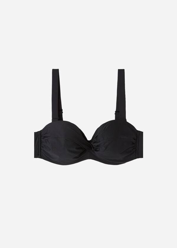 Arriba De Bikini Calzedonia Acolchado Bandeau Indonesia Eco cobey Mujer Negras | CO2393AP