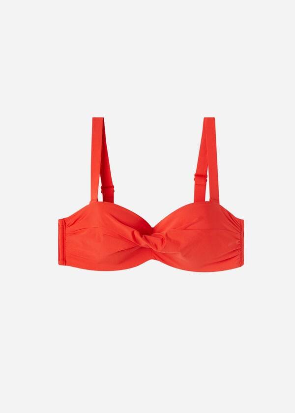 Arriba De Bikini Calzedonia Acolchado Bandeau Indonesia Mujer Rojas | CO2400RW