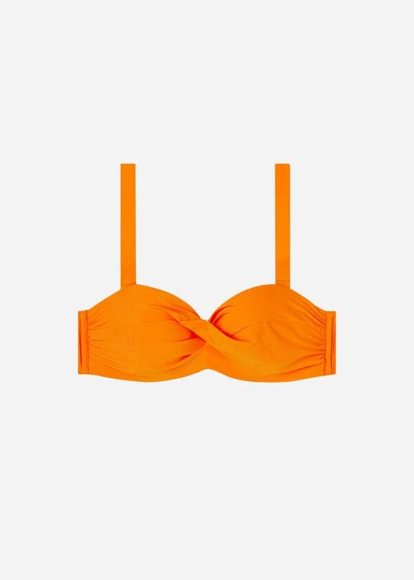 Arriba De Bikini Calzedonia Acolchado Bandeau Indonesia Mujer Naranjas | CO2403QZ