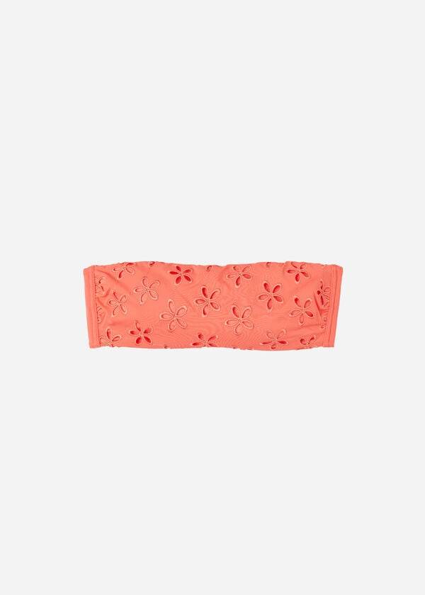 Arriba De Bikini Calzedonia Acolchado Bandeau Corfù Mujer Coral Naranjas | CO2406BC