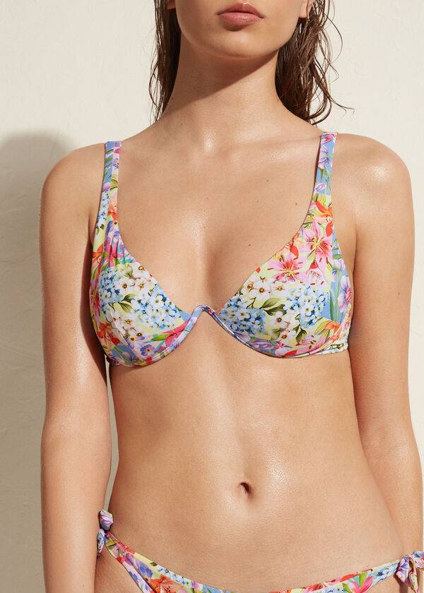 Arriba De Bikini Calzedonia Acolchado Push-Up Minorca Eco Mujer Multicolor | CO2325QZ