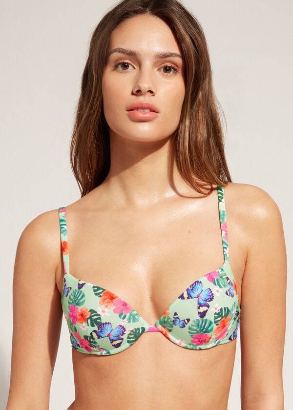 Arriba De Bikini Calzedonia Acolchado Push-Up Malibu Mujer Multicolor | CO2329VD