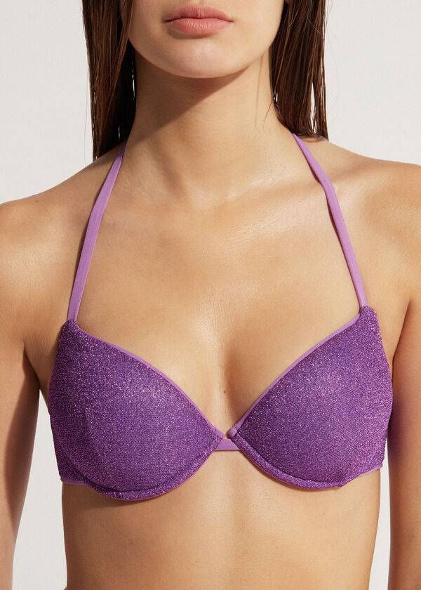 Arriba De Bikini Calzedonia Acolchado Push-Up Las Vegas Mujer Moradas | CO2333LH