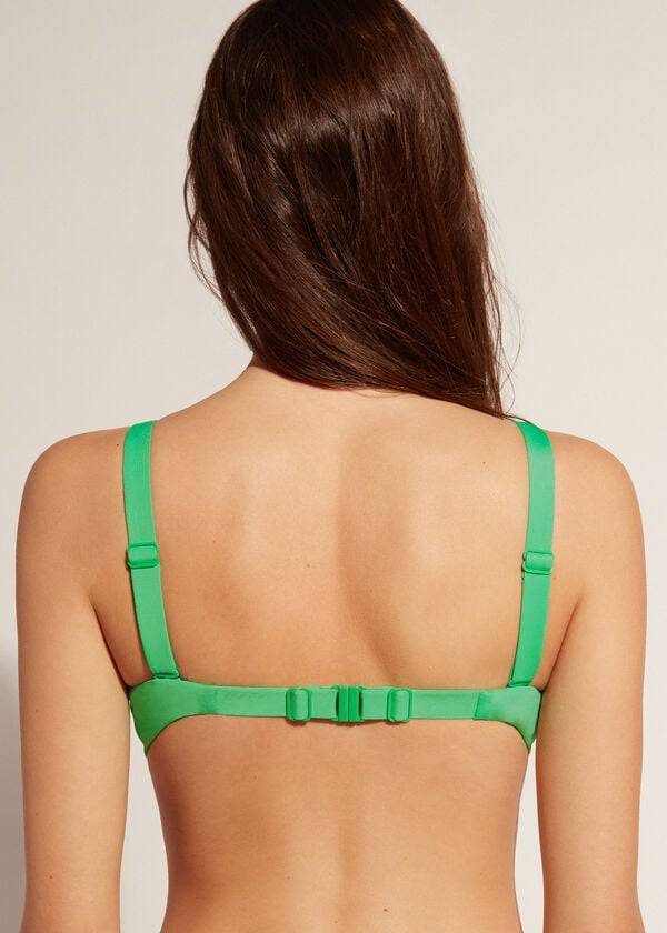 Arriba De Bikini Calzedonia Acolchado Push-Up Indonesia Mujer Verde | CO2338FM