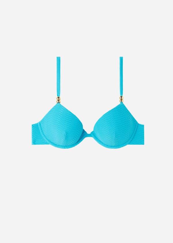 Arriba De Bikini Calzedonia Acolchado Push-Up Casablanca Mujer Turquesa | CO2342PQ