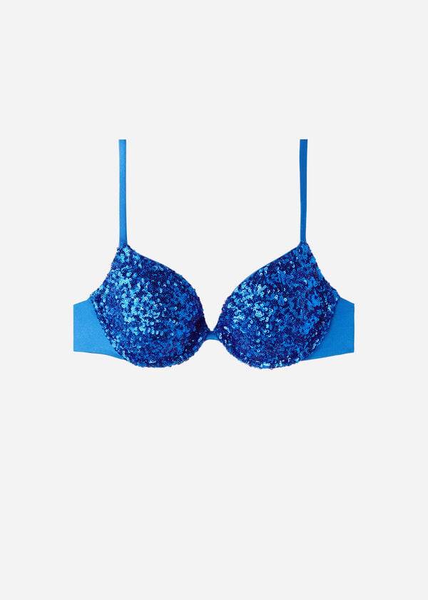 Arriba De Bikini Calzedonia Acolchado Push-Up Cannes rosa Mujer Azules | CO2346YU