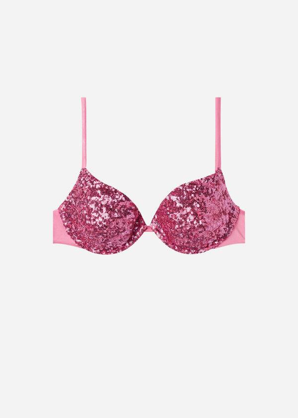 Arriba De Bikini Calzedonia Acolchado Push-Up Cannes rosa Mujer Rosas | CO2347TV