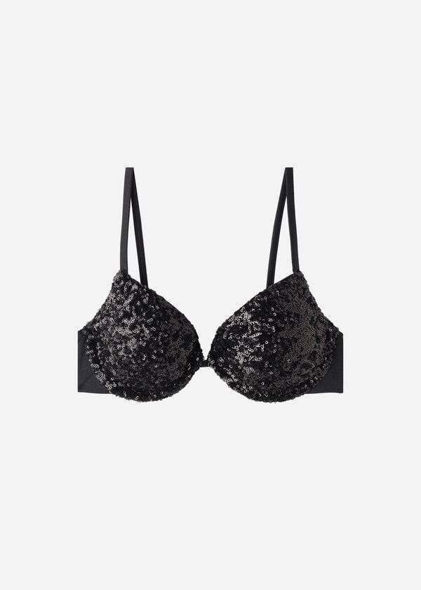 Arriba De Bikini Calzedonia Acolchado Push-Up Cannes rosa Mujer Negras | CO2348RW