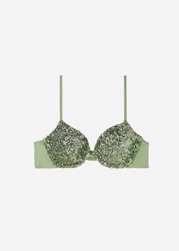 Arriba De Bikini Calzedonia Acolchado Push-Up Cannes rosa Mujer Verde | CO2349EX