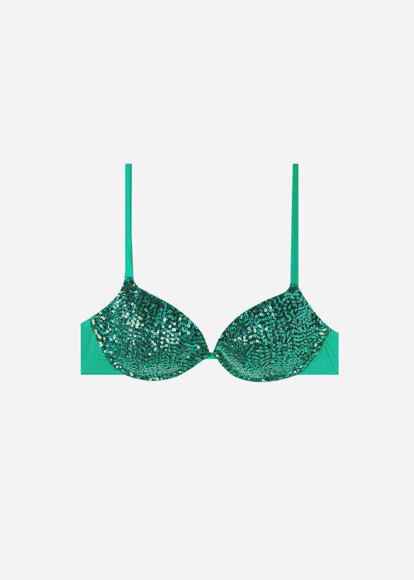 Arriba De Bikini Calzedonia Acolchado Push-Up Cannes Mujer Verde | CO2351QZ