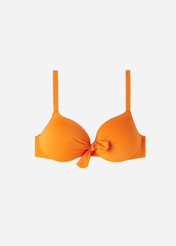 Arriba De Bikini Calzedonia Acolchado Push Up Indonesia Eco Sexy Mujer Naranjas | CO2363GL