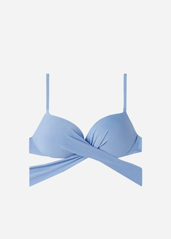 Arriba De Bikini Calzedonia Acolchado Push Up Indonesia Eco Sexy Mujer Azules | CO2364FM