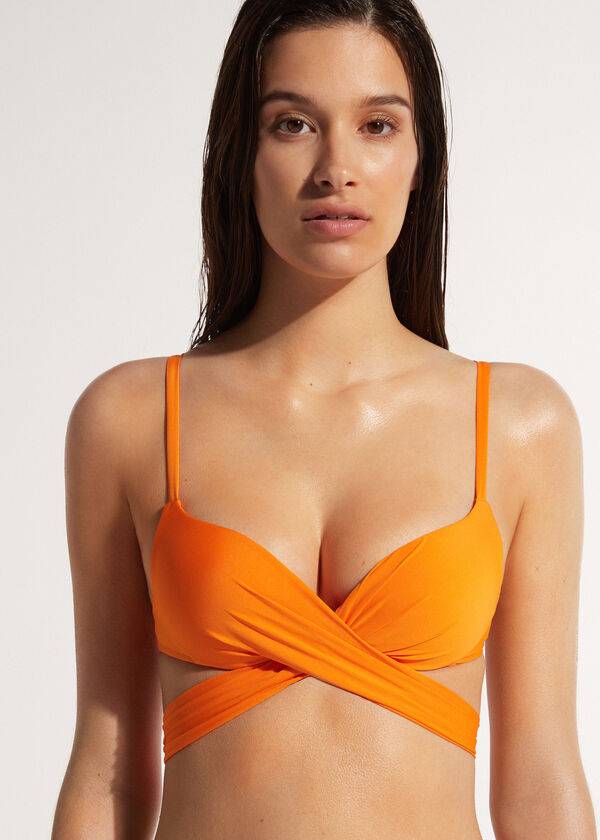 Arriba De Bikini Calzedonia Acolchado Push Up Indonesia Eco Mujer Naranjas | CO2371UT