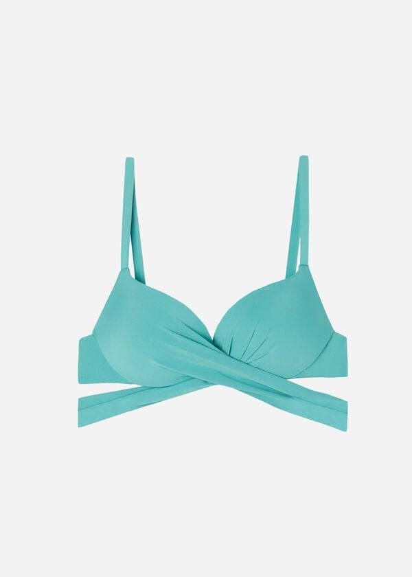 Arriba De Bikini Calzedonia Acolchado Push Up Indonesia Eco Mujer Turquesa | CO2373TV